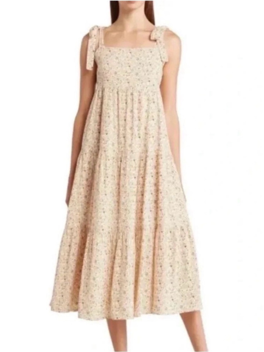 Madewell Lucie Tie Strap Midi Dress in Ivory